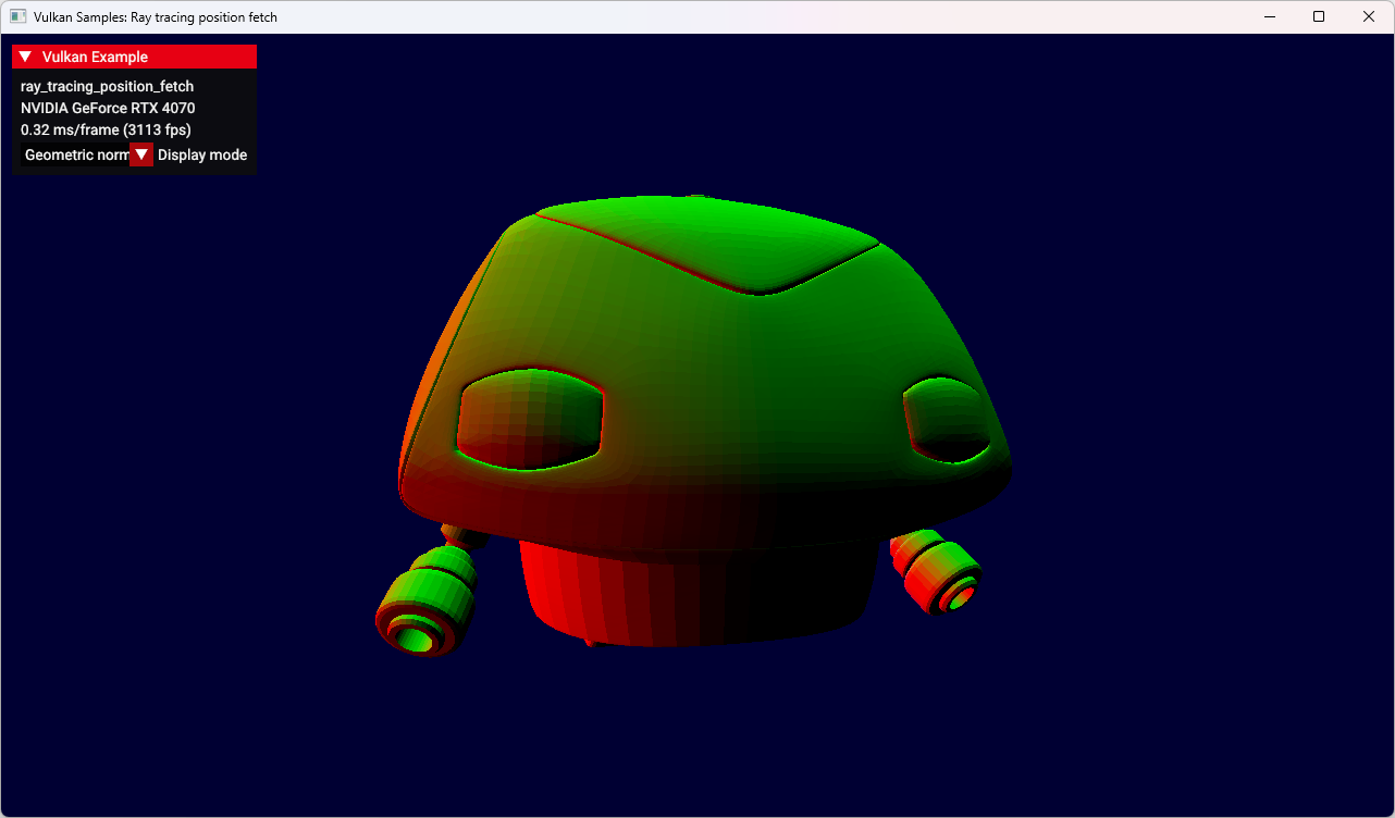 Ray tracing position fetch sample