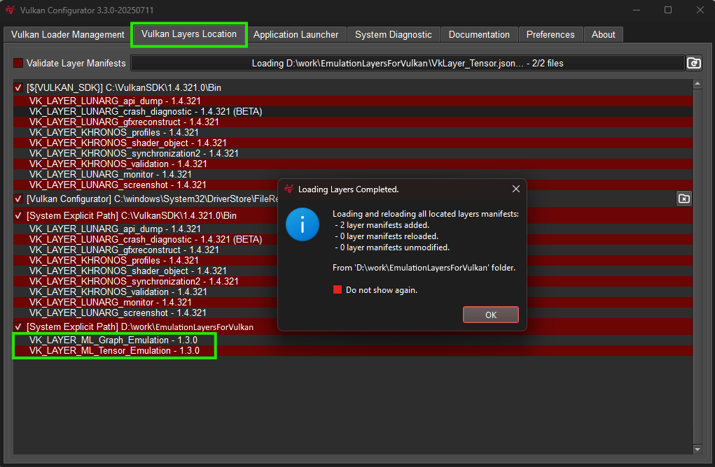 Loading Layers Completed
