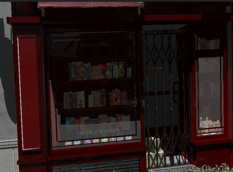 Bookstand with complex PBR materials - demonstrating wood